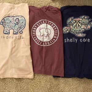 Set of 3 Ivory Ella & Shelly Cove Long Sleeves